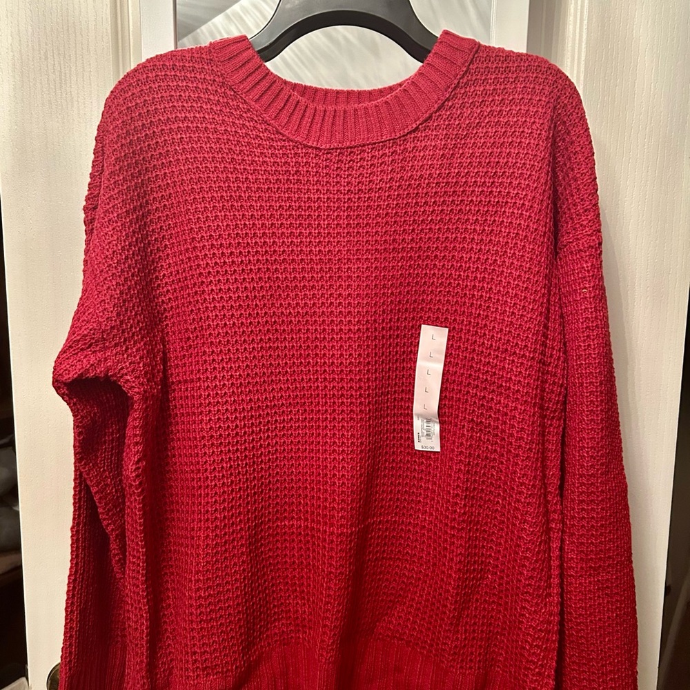Juniors Magenta Knit Sweater